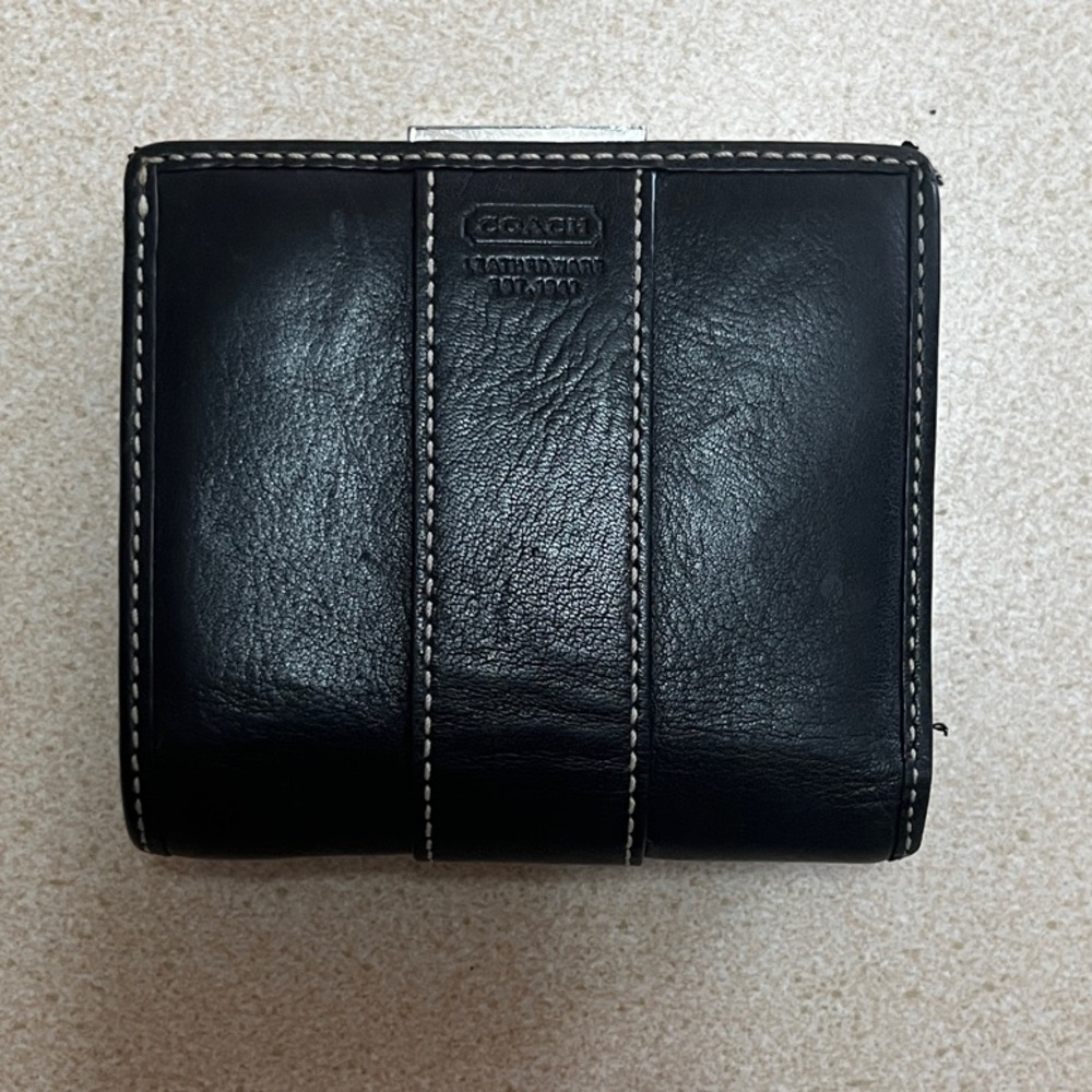 Coach Black Leather Bi-Fold Wallet